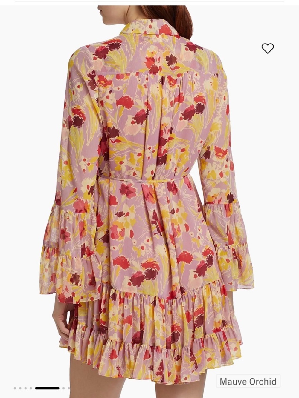 Cinq À Sept Womens Tossed Floral Lyra Dress, mauve orchid 6 - Picture 5 of 9
